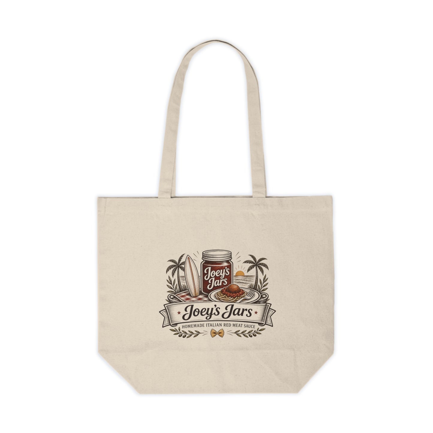 Joey's Jars Logo Canvas Tote Bag — Vintage Mason Jar Market Tote