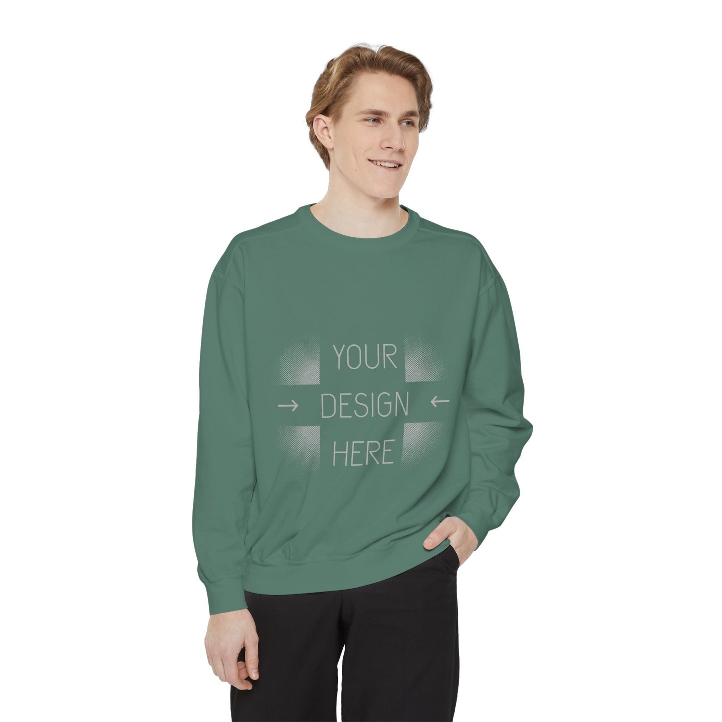 Custom Image Garment-Dyed Sweatshirt — Your Design Here Crewneck