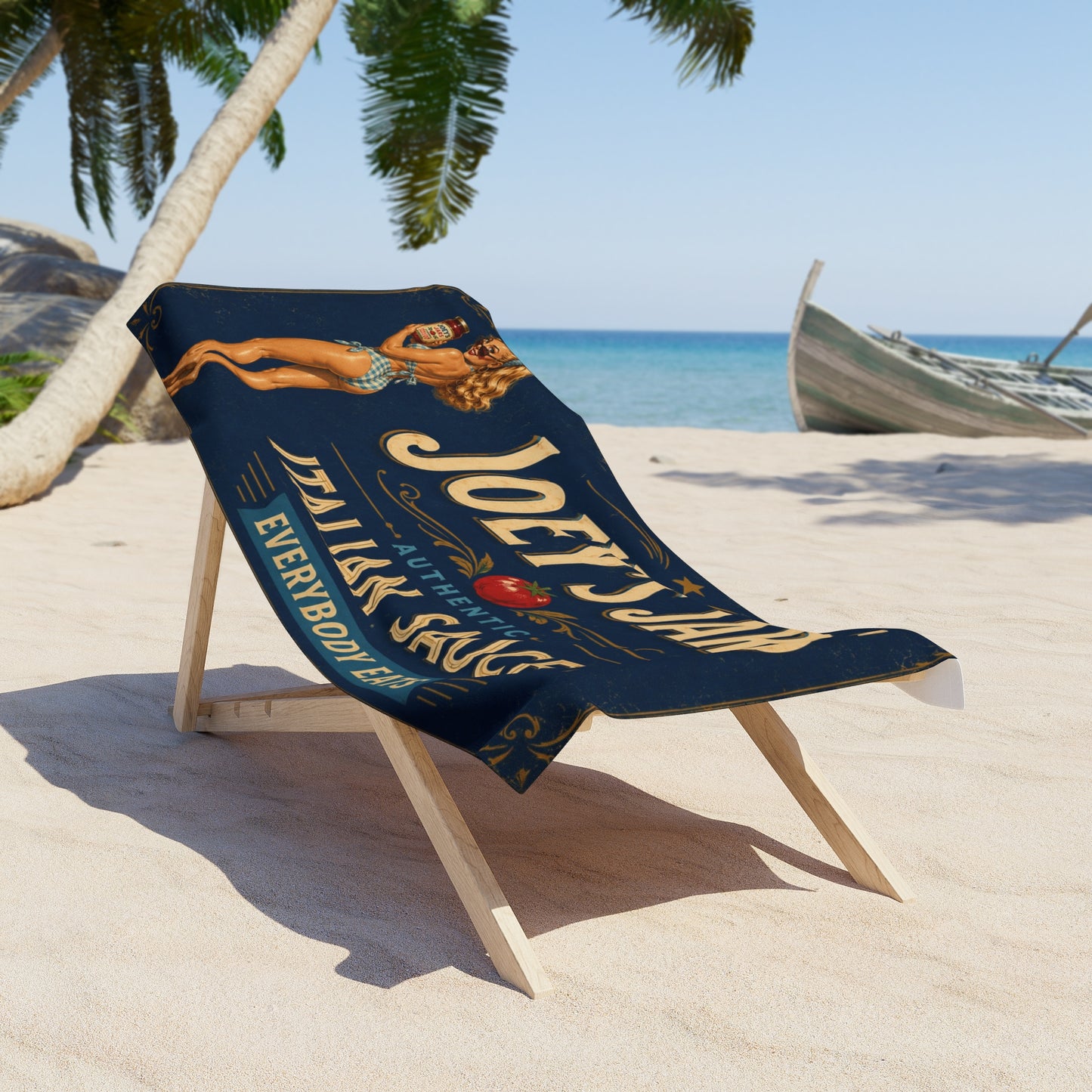 Joey's Jar's Vintage Italian Beach Towel - Dark Blue