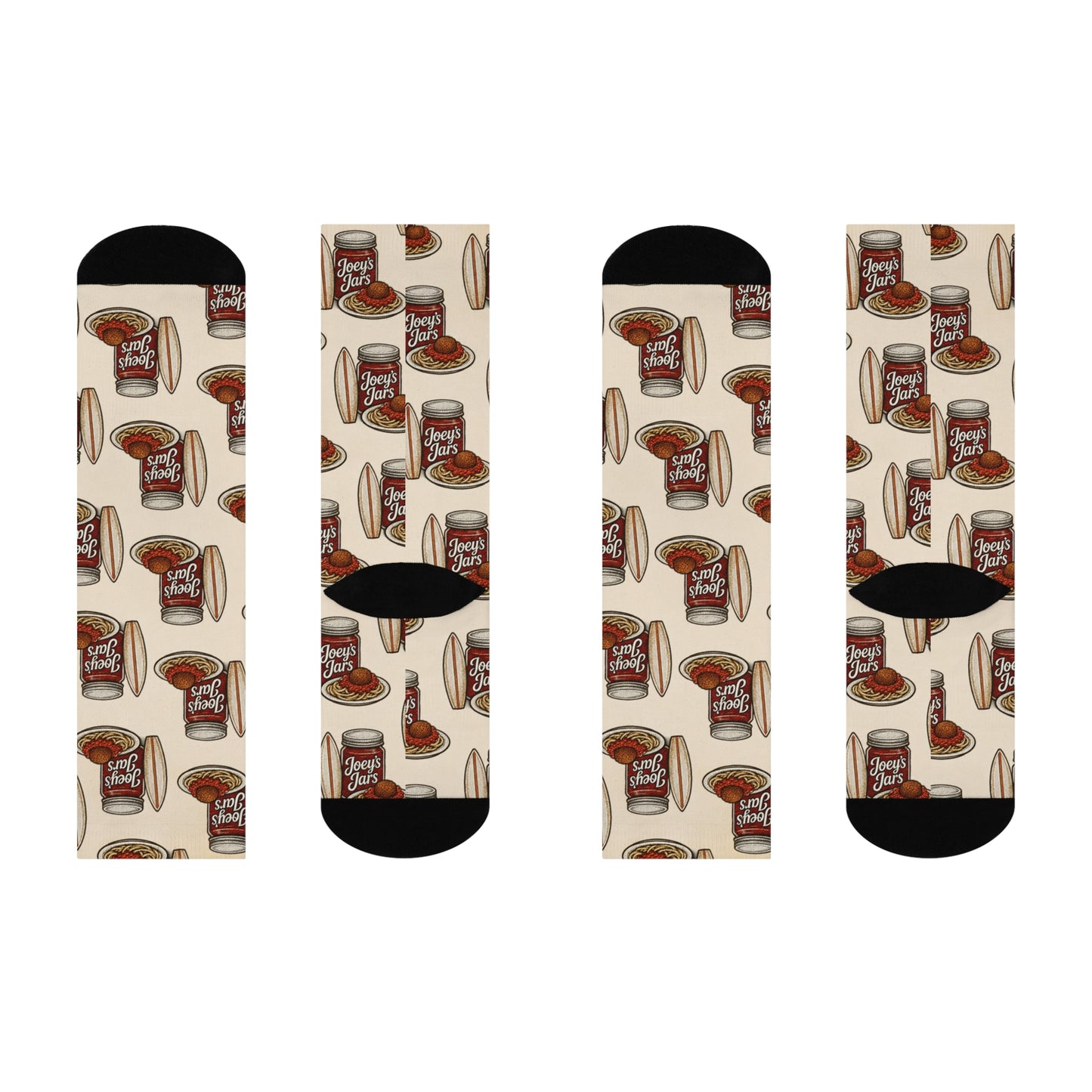 Joey's Jars Pattern Crew Socks — Retro Kitchen Slumber Party