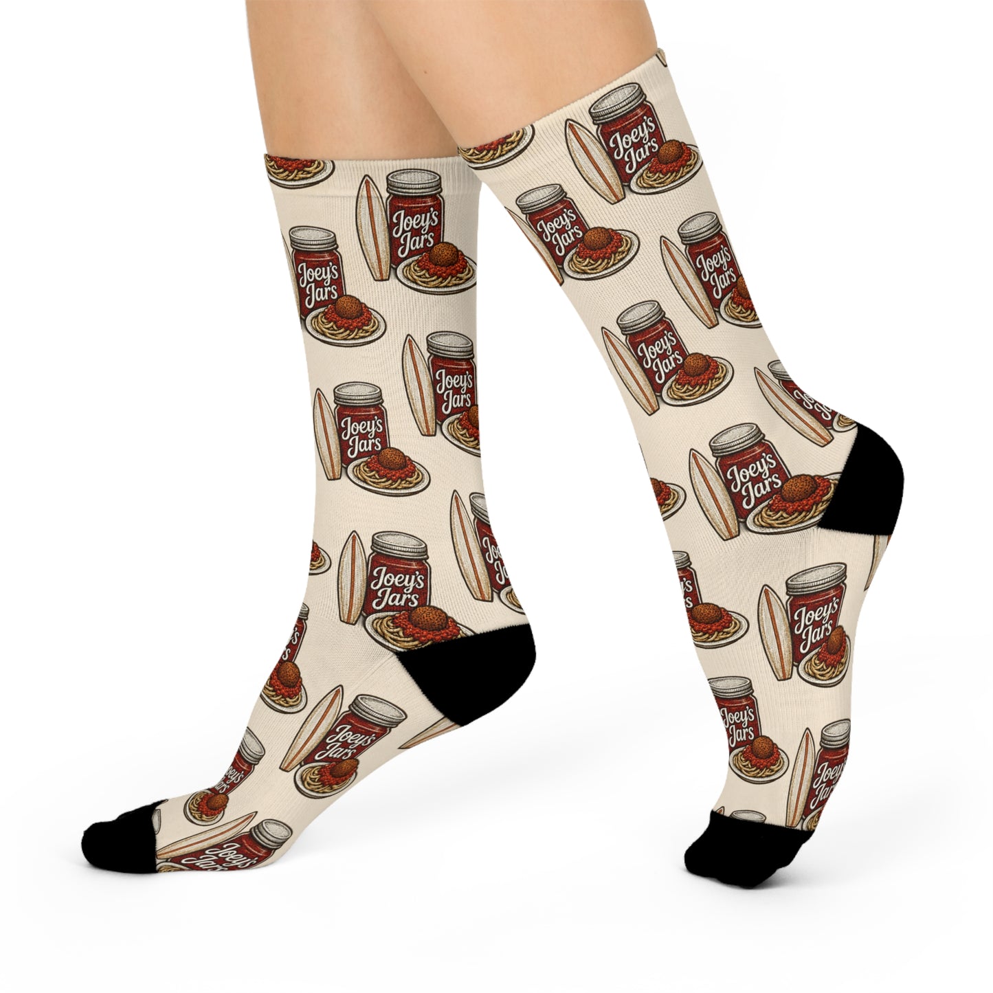 Joey's Jars Pattern Crew Socks — Retro Kitchen Slumber Party