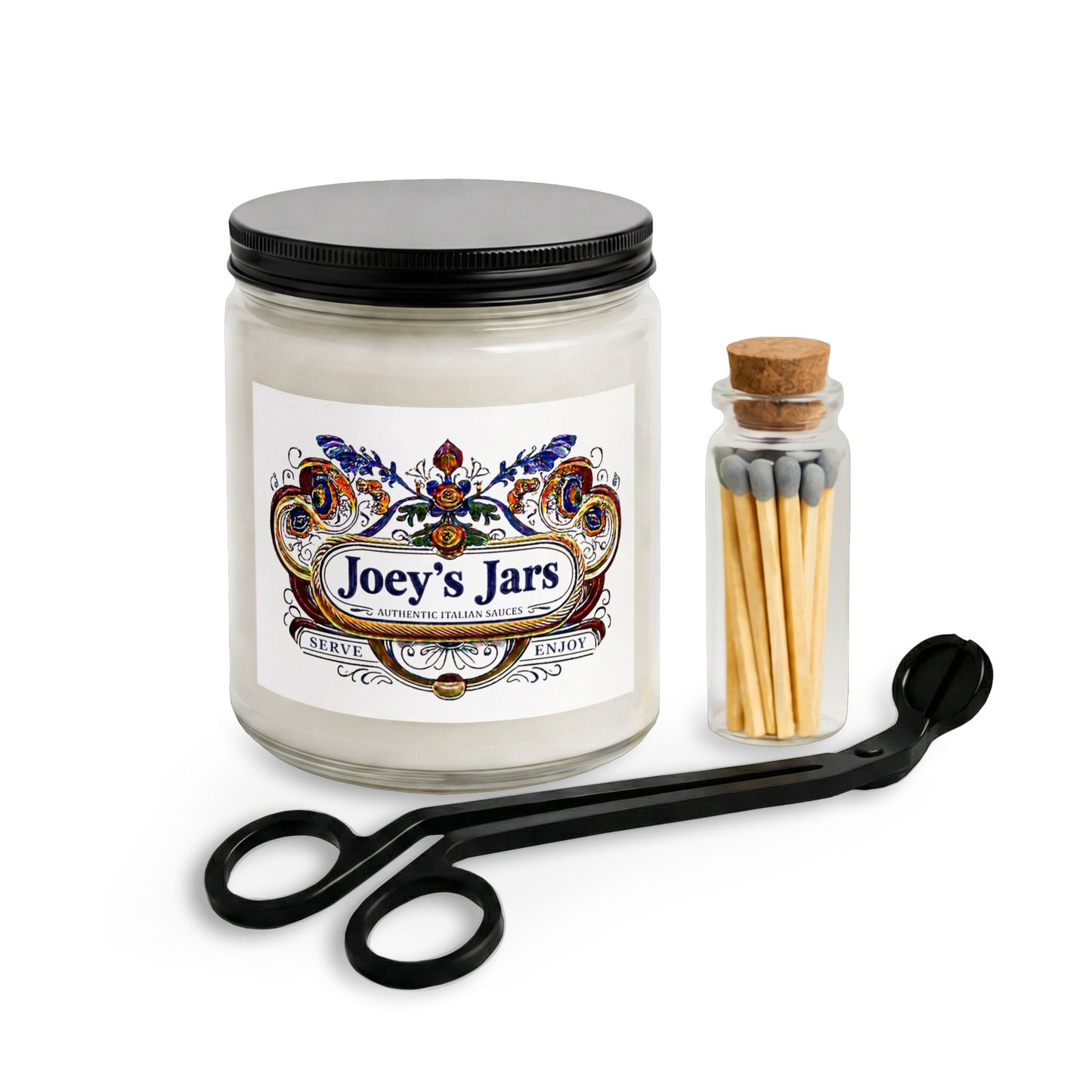 Joey’s Jars Scented Candle Set with Matches & Wick Trimmer