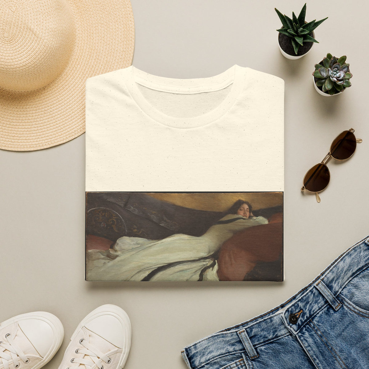 Vintage Romantic Art T‑Shirt – Repose 1895