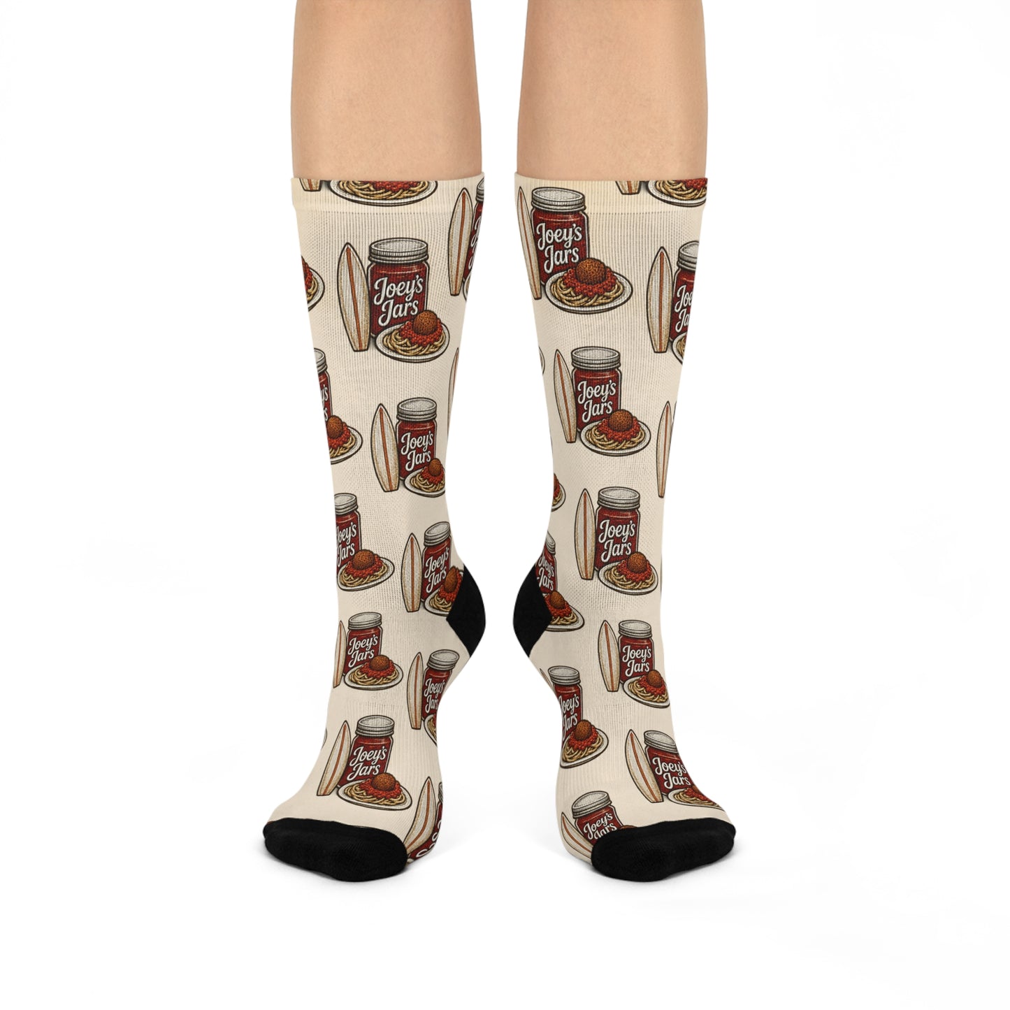 Joey's Jars Pattern Crew Socks — Retro Kitchen Slumber Party