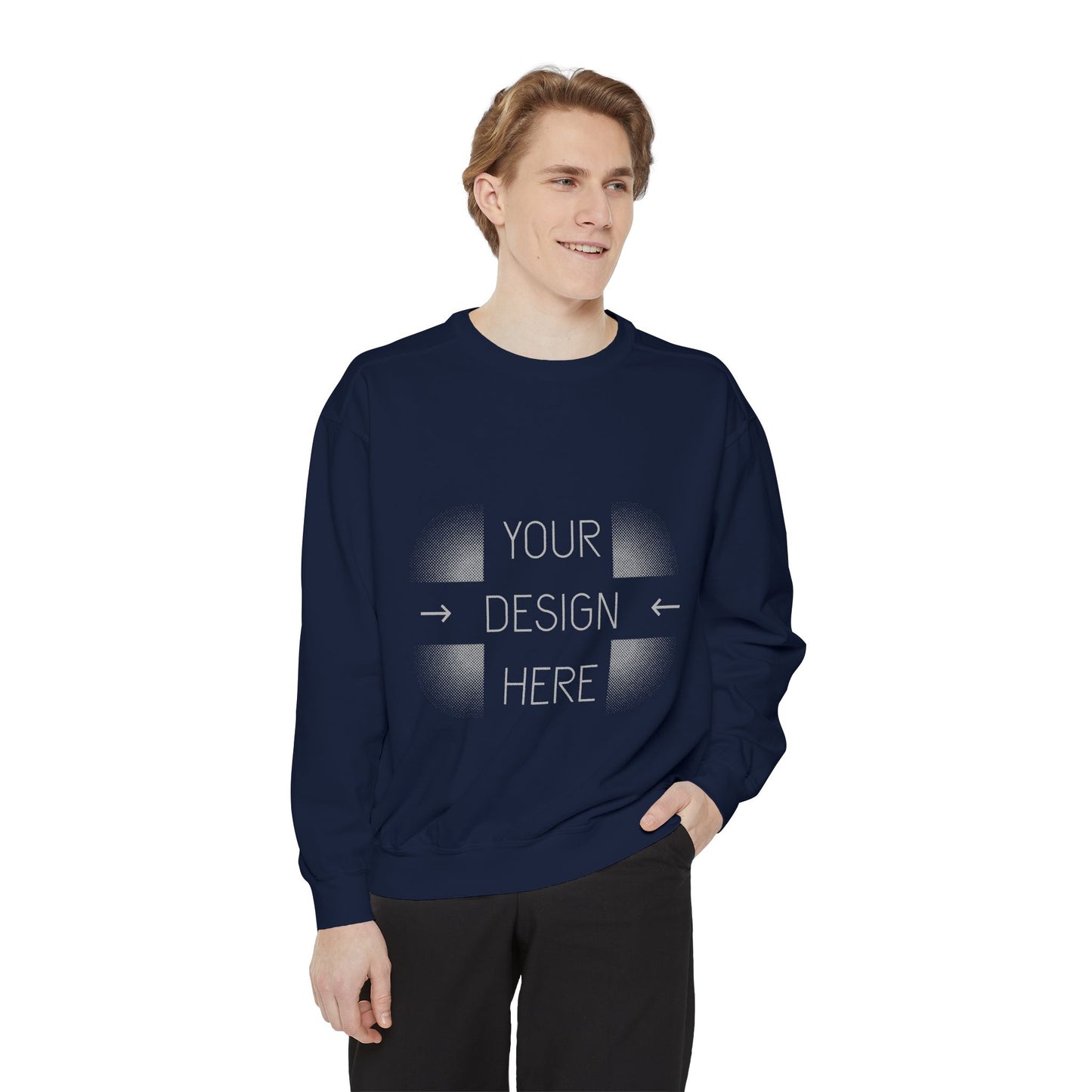 Custom Image Garment-Dyed Sweatshirt — Your Design Here Crewneck