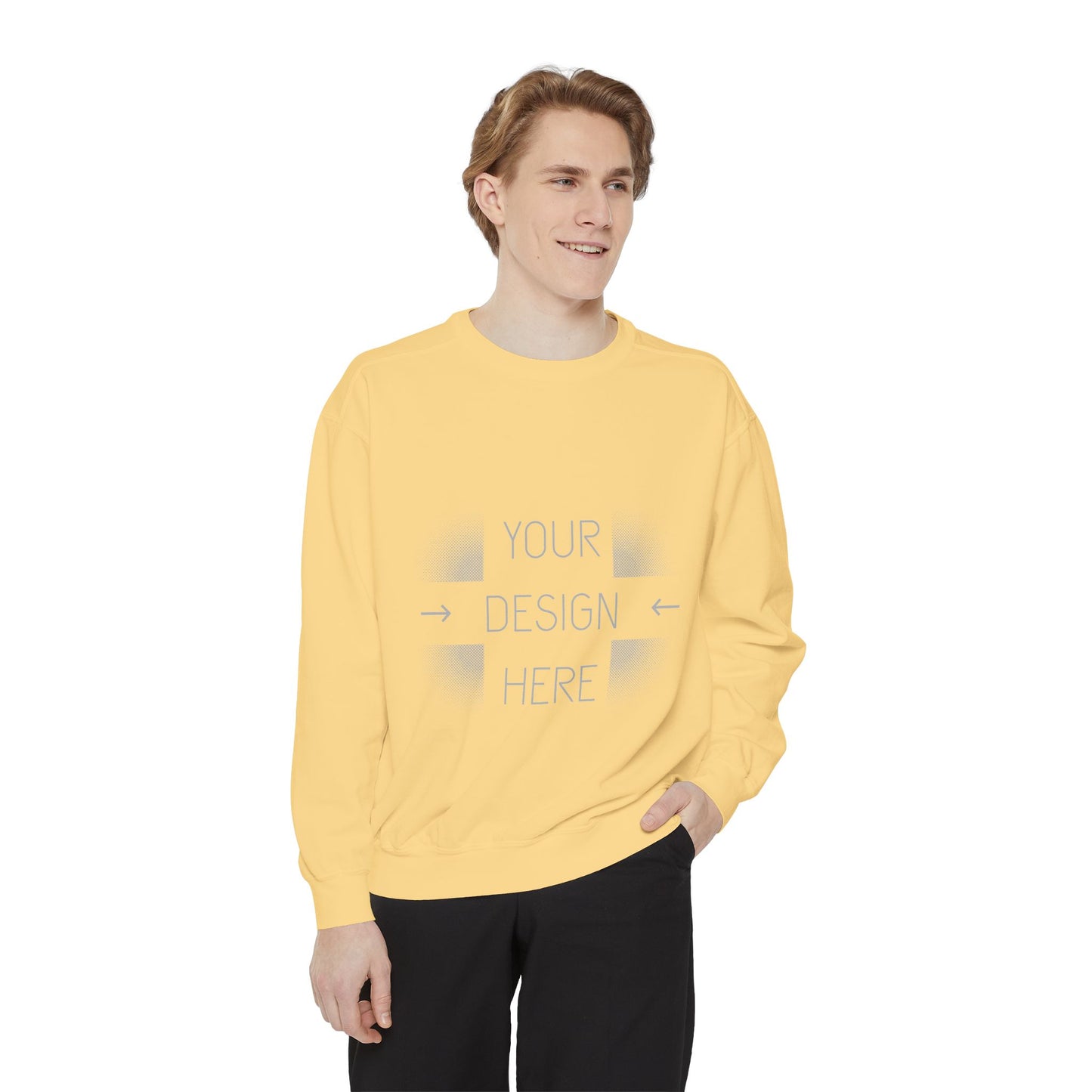 Custom Image Garment-Dyed Sweatshirt — Your Design Here Crewneck