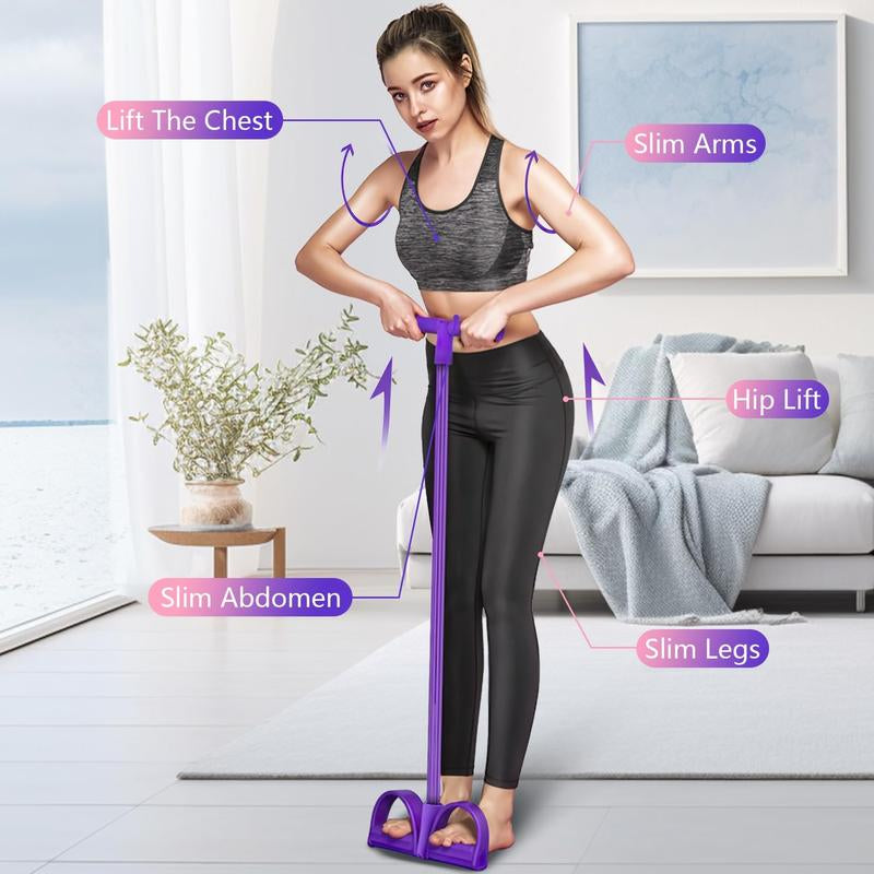 4-Tube Resistance Band for Home Workout – Inner & Outer Thigh Trainer, Glute Sculpting Exercise Band for Strength Training and Fitness