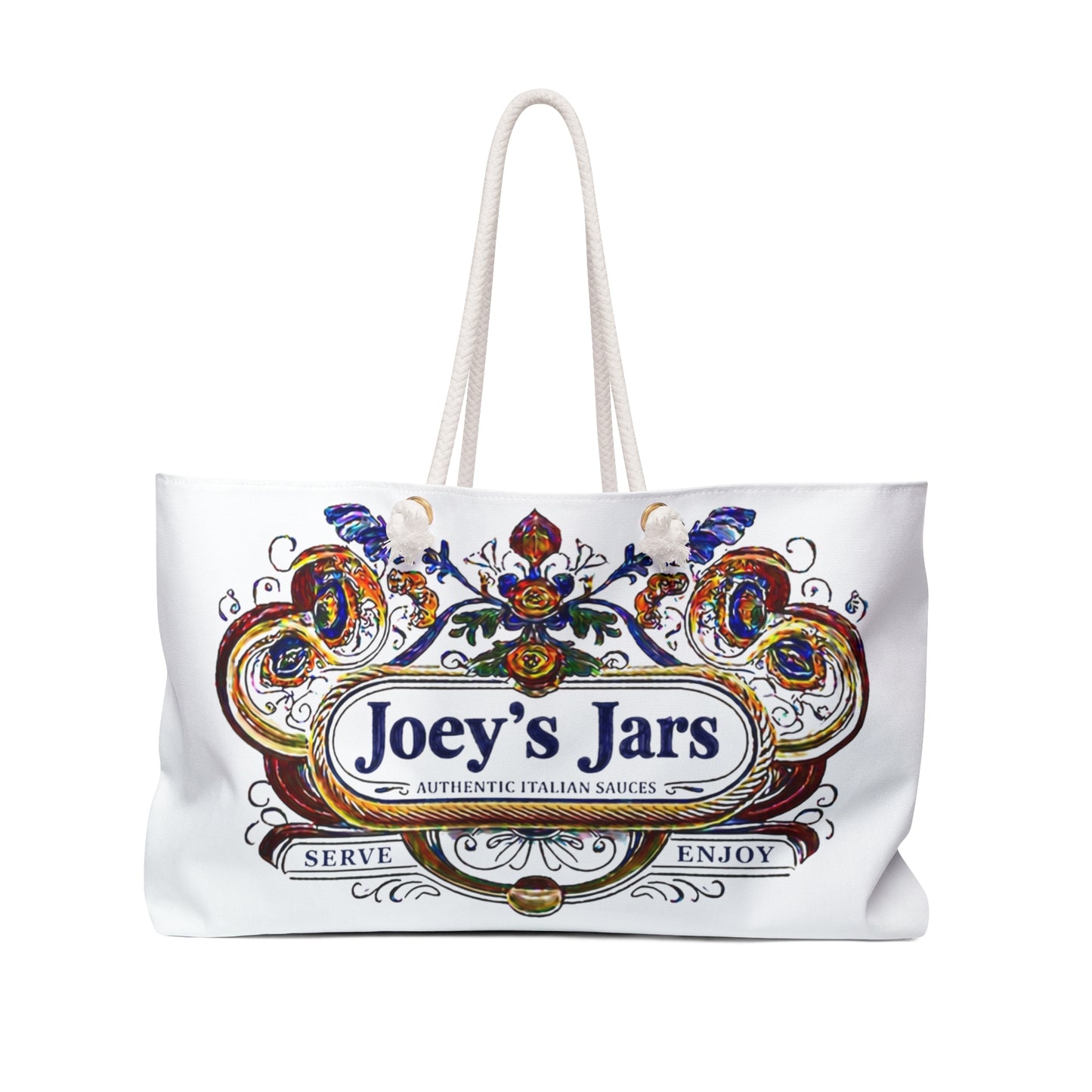 Joey’s Jars Weekender Bag – Vintage Italian Market Tote