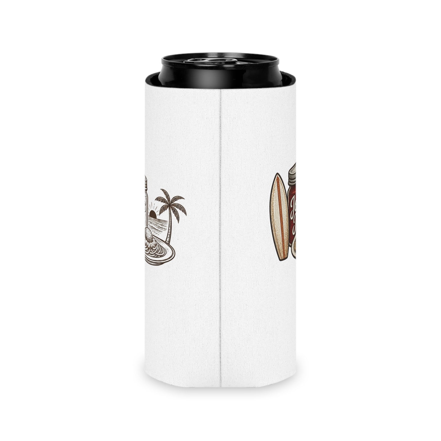 Joey's Jars Surf Can Cooler - Retro Beach Beer Koozie