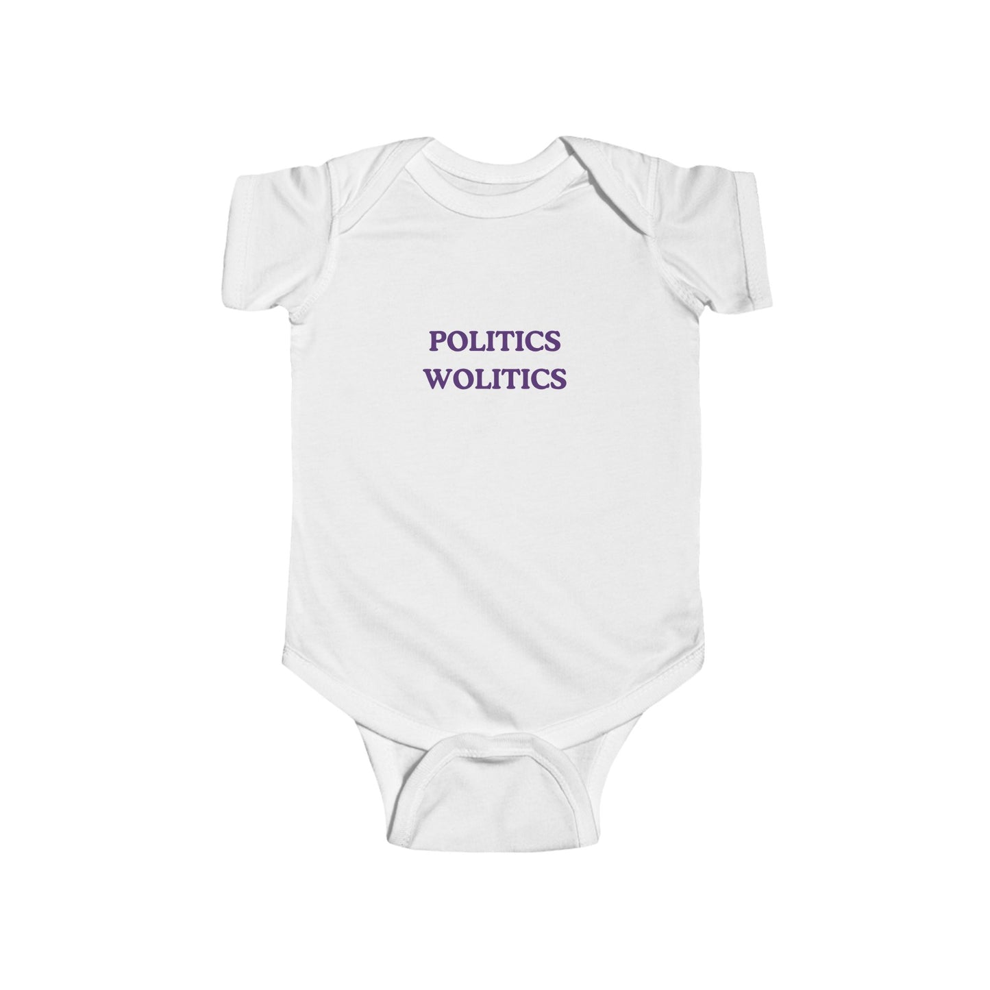 Infant Bodysuit "Politics Wolitics" Funny Baby Onesie — Political Humor Baby Shower Gift