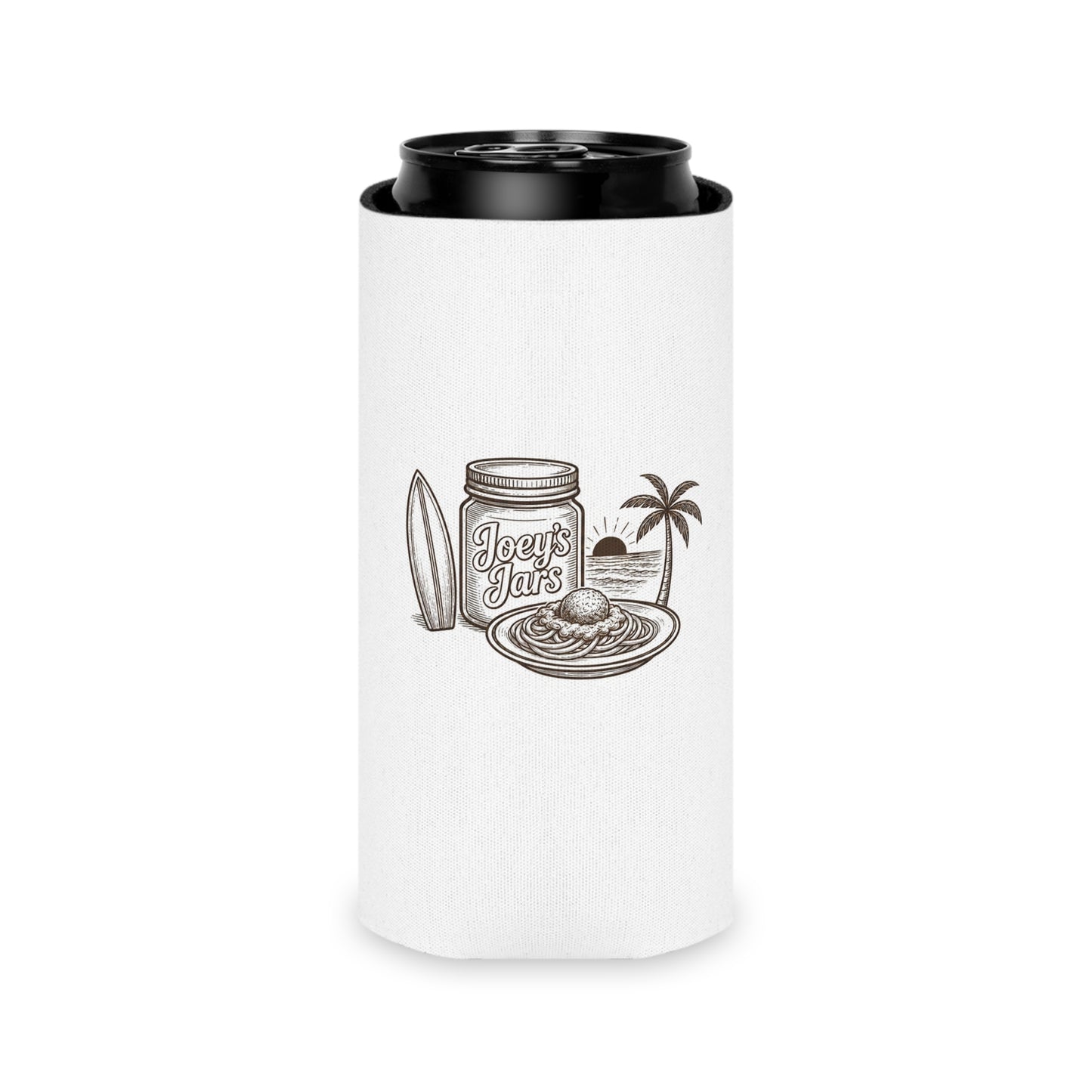 Joey's Jars Surf Can Cooler - Retro Beach Beer Koozie