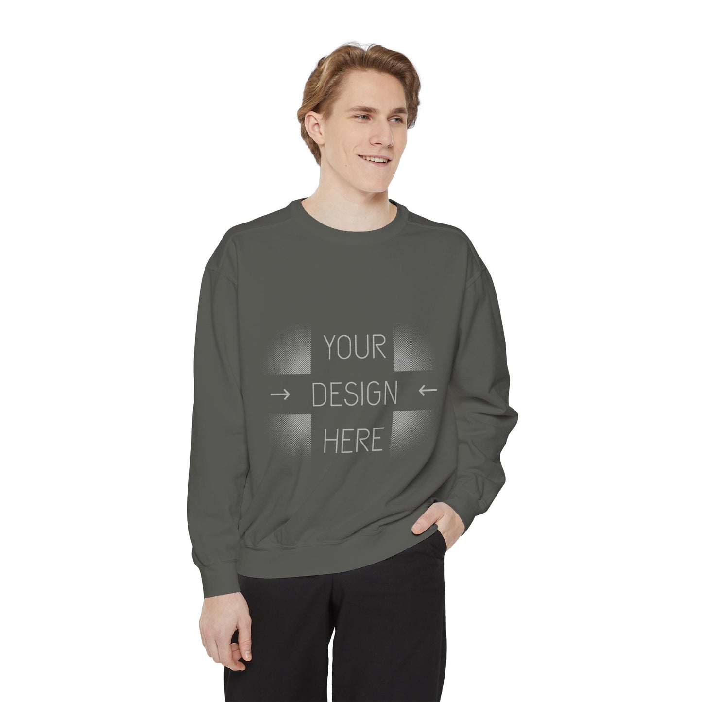Custom Image Garment-Dyed Sweatshirt — Your Design Here Crewneck