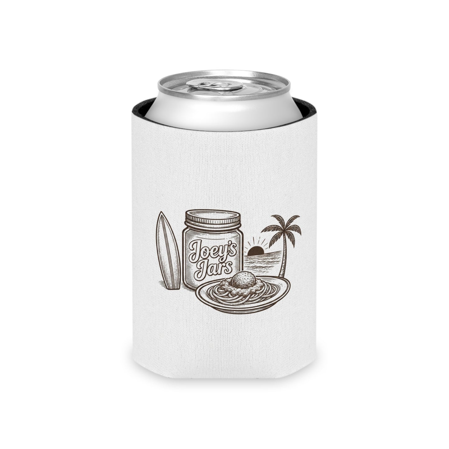 Joey's Jars Surf Can Cooler - Retro Beach Beer Koozie