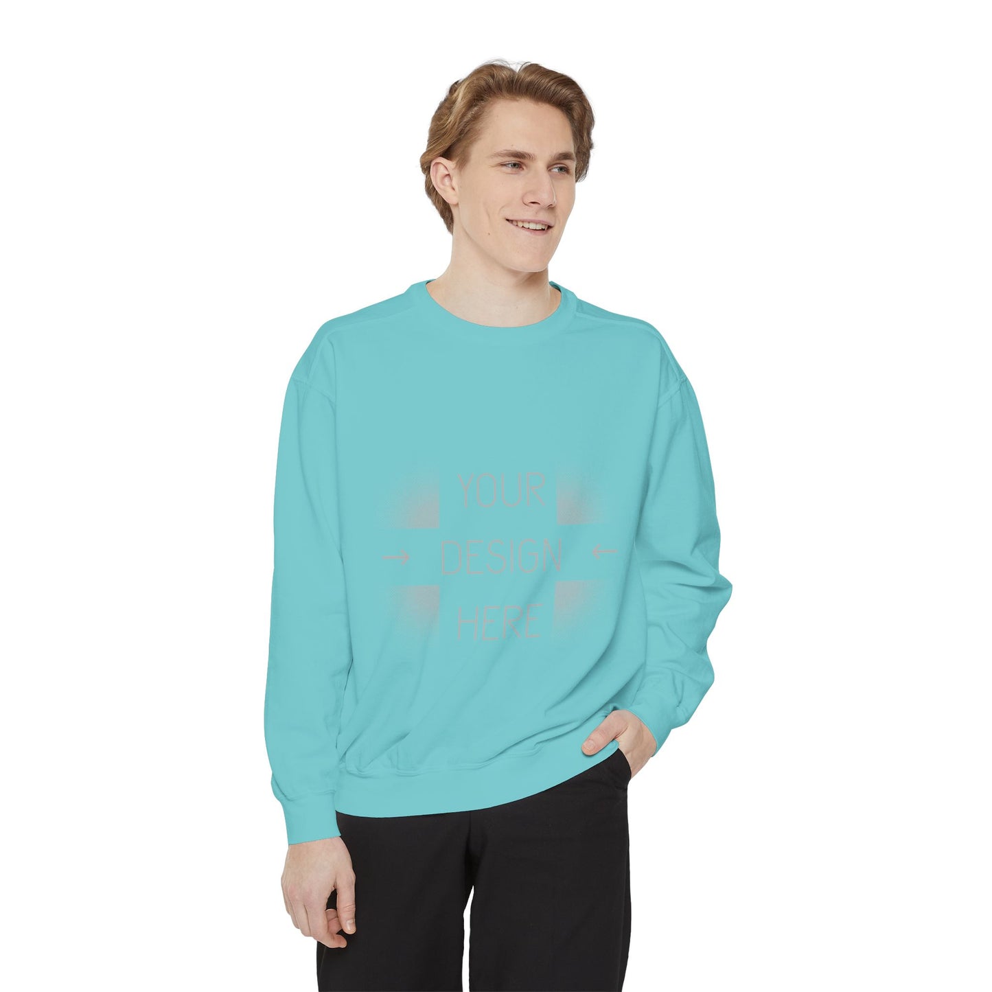 Custom Image Garment-Dyed Sweatshirt — Your Design Here Crewneck