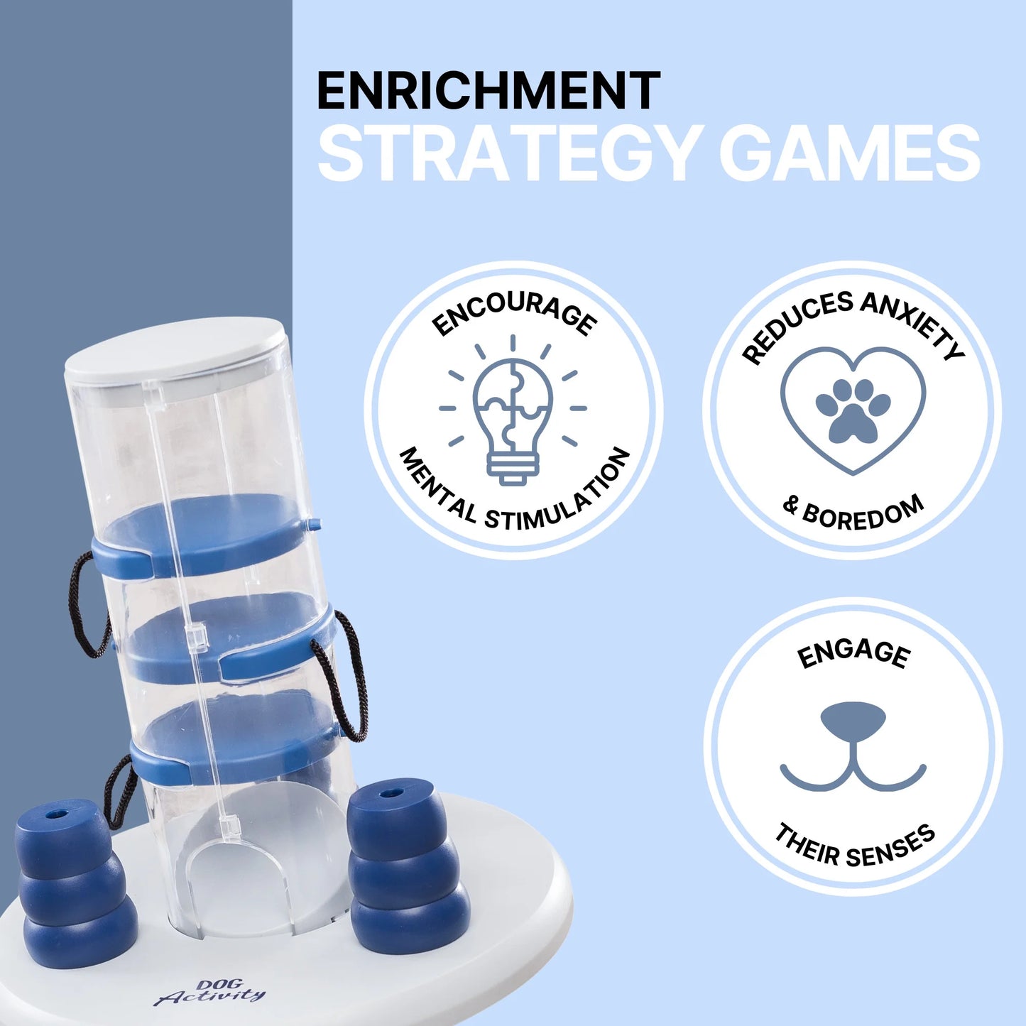 Dog Gambling Tower Strategy Game, Level 1, Beginner Dog Puzzle Toy, Treat Dispenser