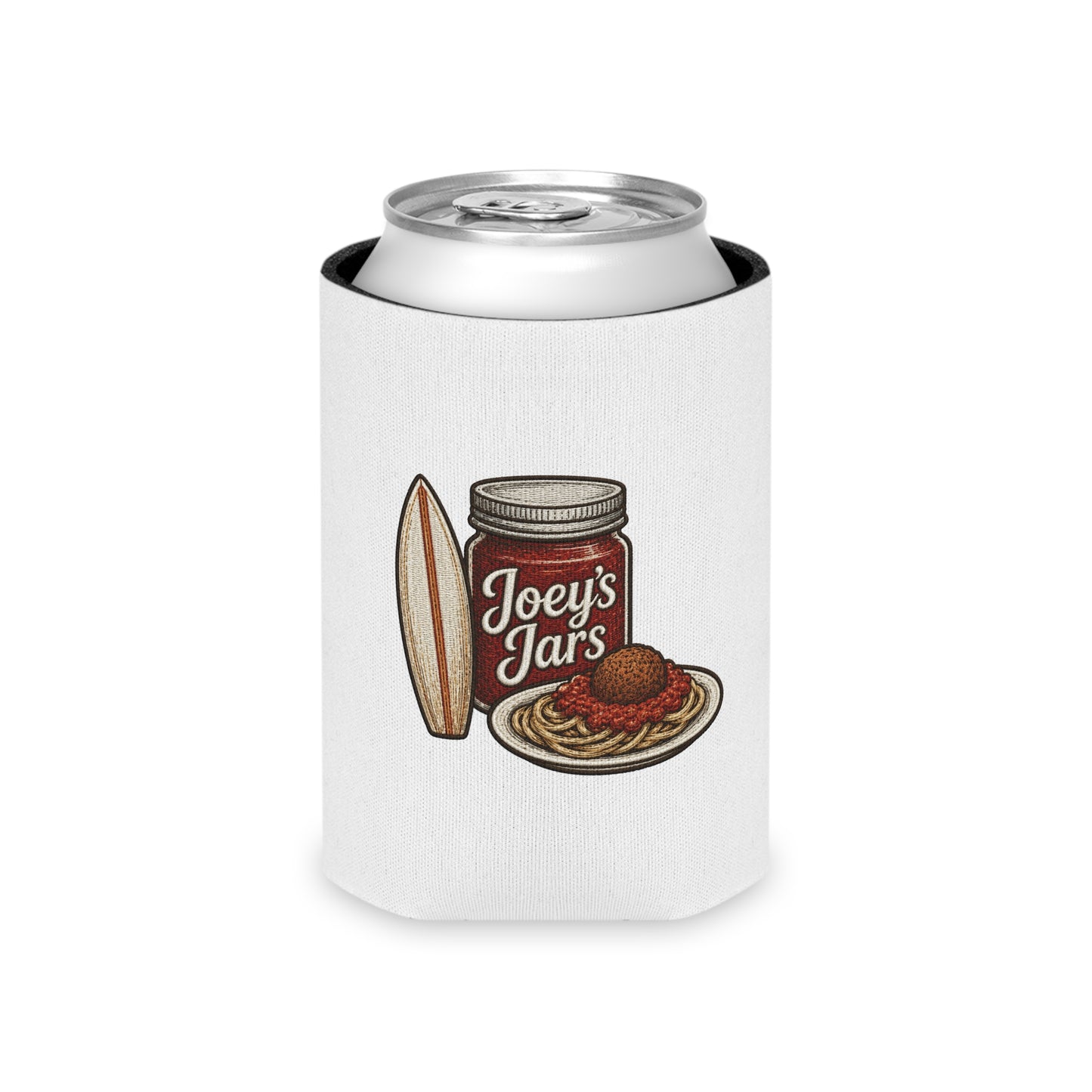 Joey's Jars Surf Can Cooler - Retro Beach Beer Koozie