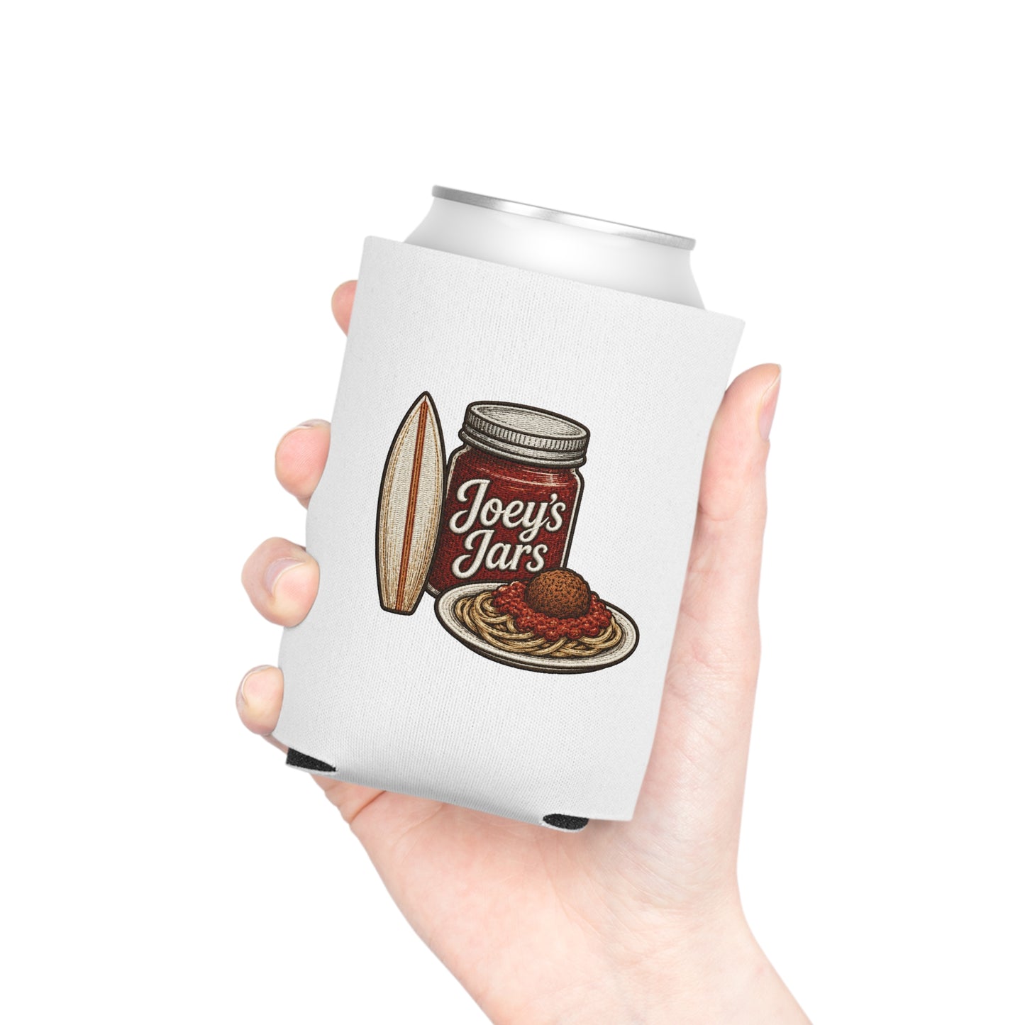 Joey's Jars Surf Can Cooler - Retro Beach Beer Koozie