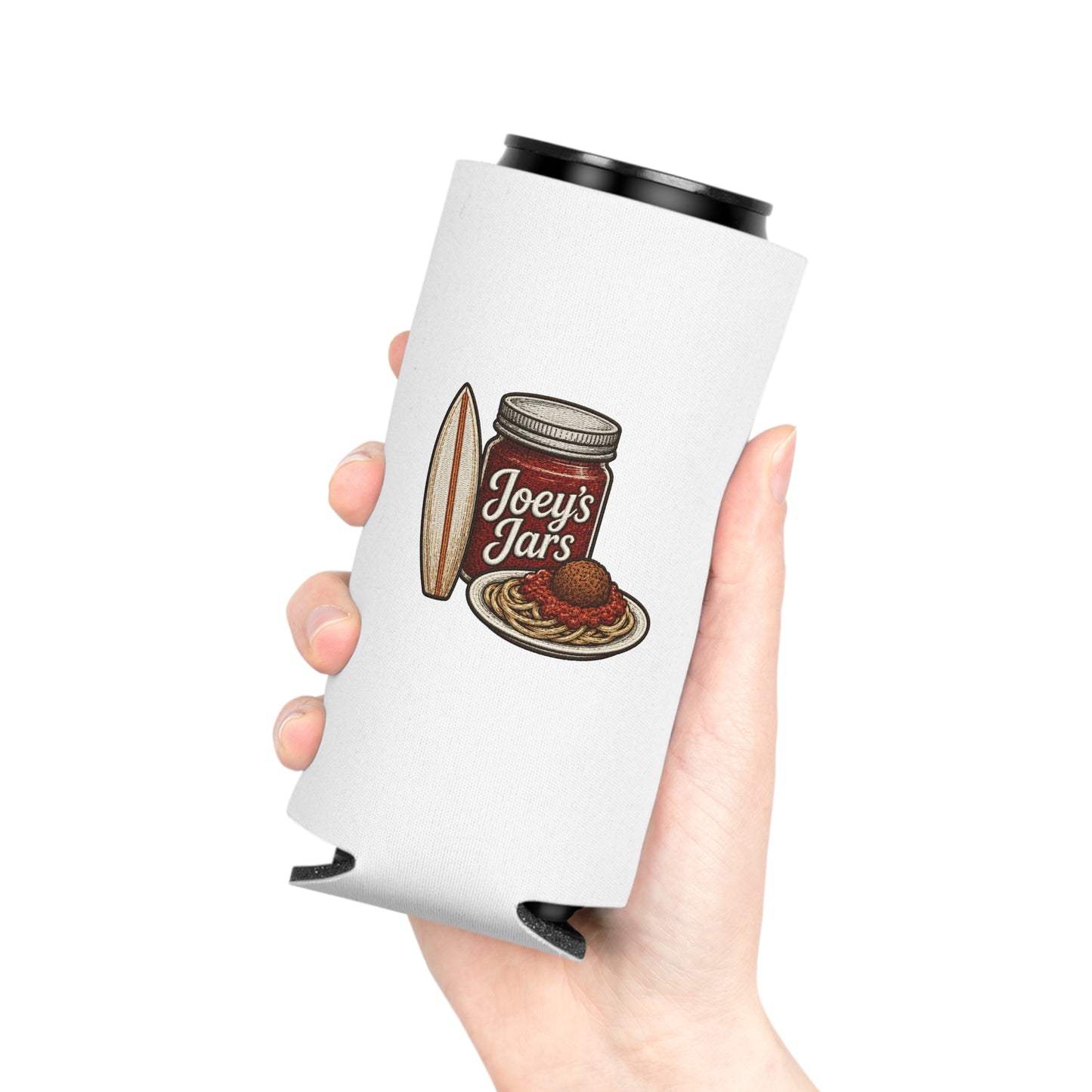 Joey's Jars Surf Can Cooler - Retro Beach Beer Koozie