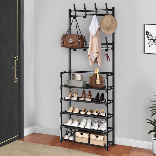 5-Tier Shoe Rack & Coat Organizer for Entryway