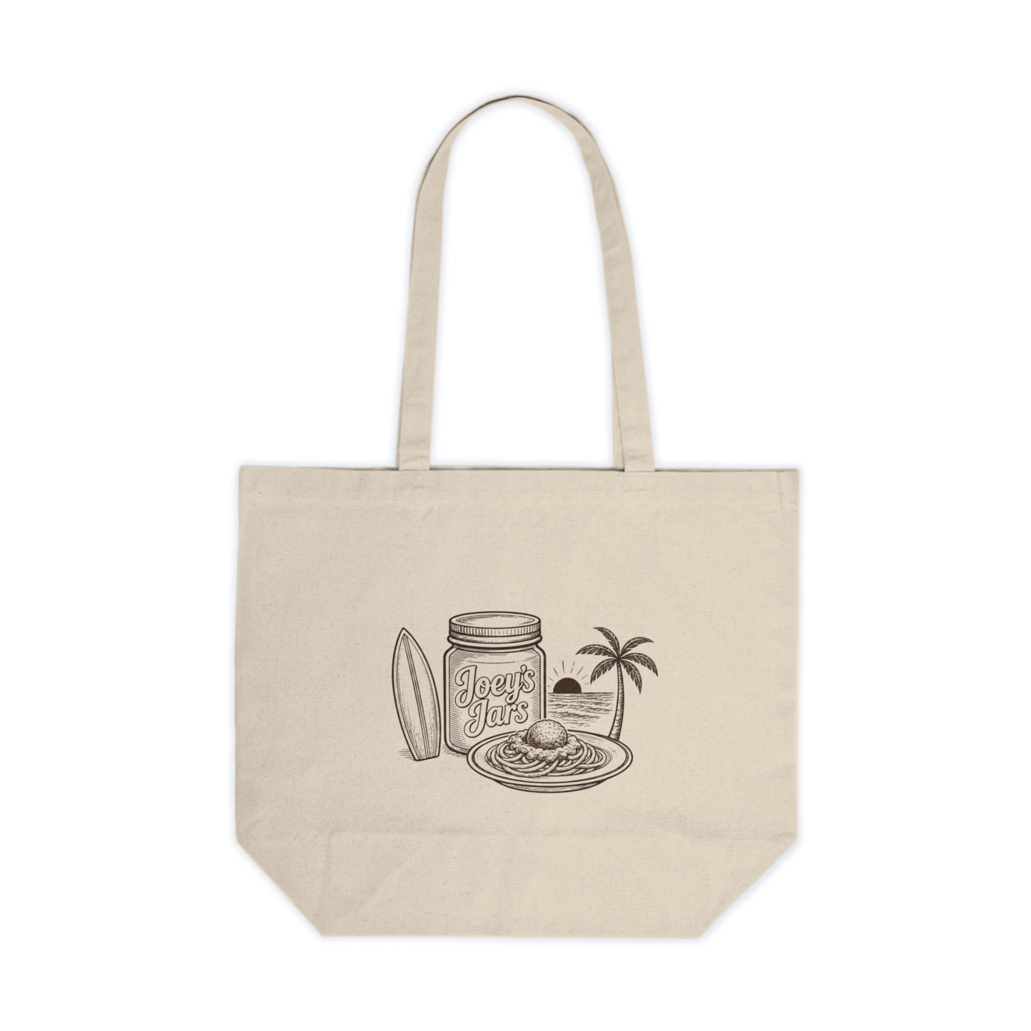 Joey's Jars Logo Canvas Tote Bag — Vintage Mason Jar Market Tote