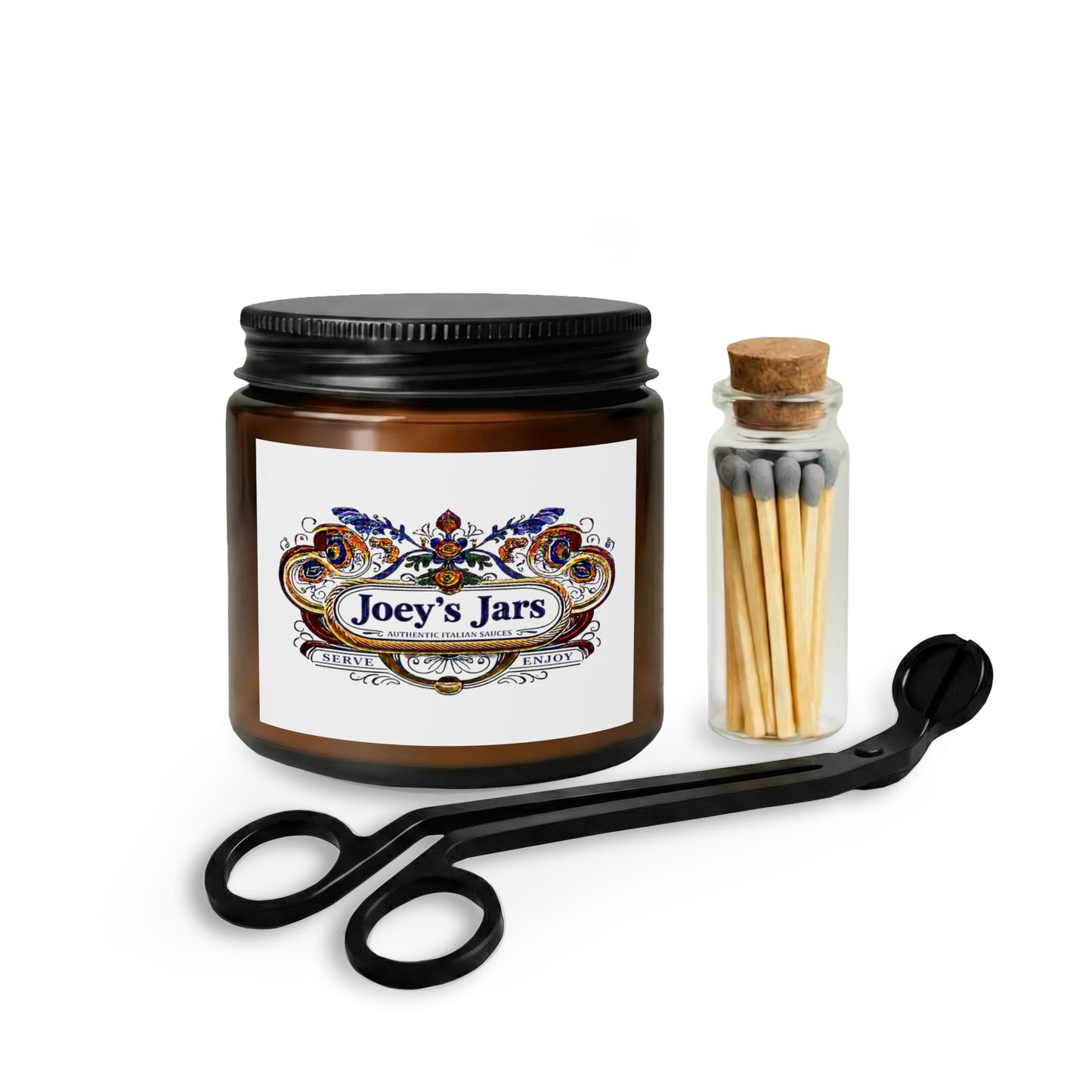 Joey’s Jars Scented Candle Set with Matches & Wick Trimmer