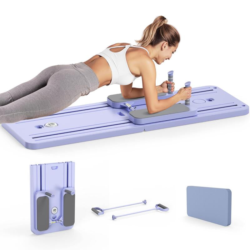 Foldable Pilates Board for Home Gym – Full Body Core & Ab Workout Trainer with Resistance Bands
