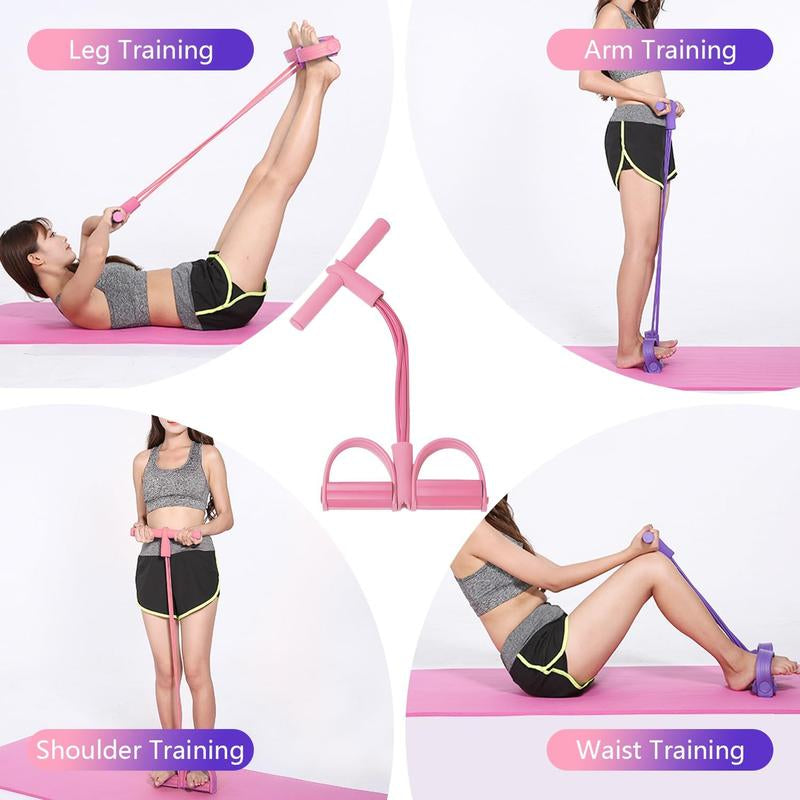 4-Tube Resistance Band for Home Workout – Inner & Outer Thigh Trainer, Glute Sculpting Exercise Band for Strength Training and Fitness