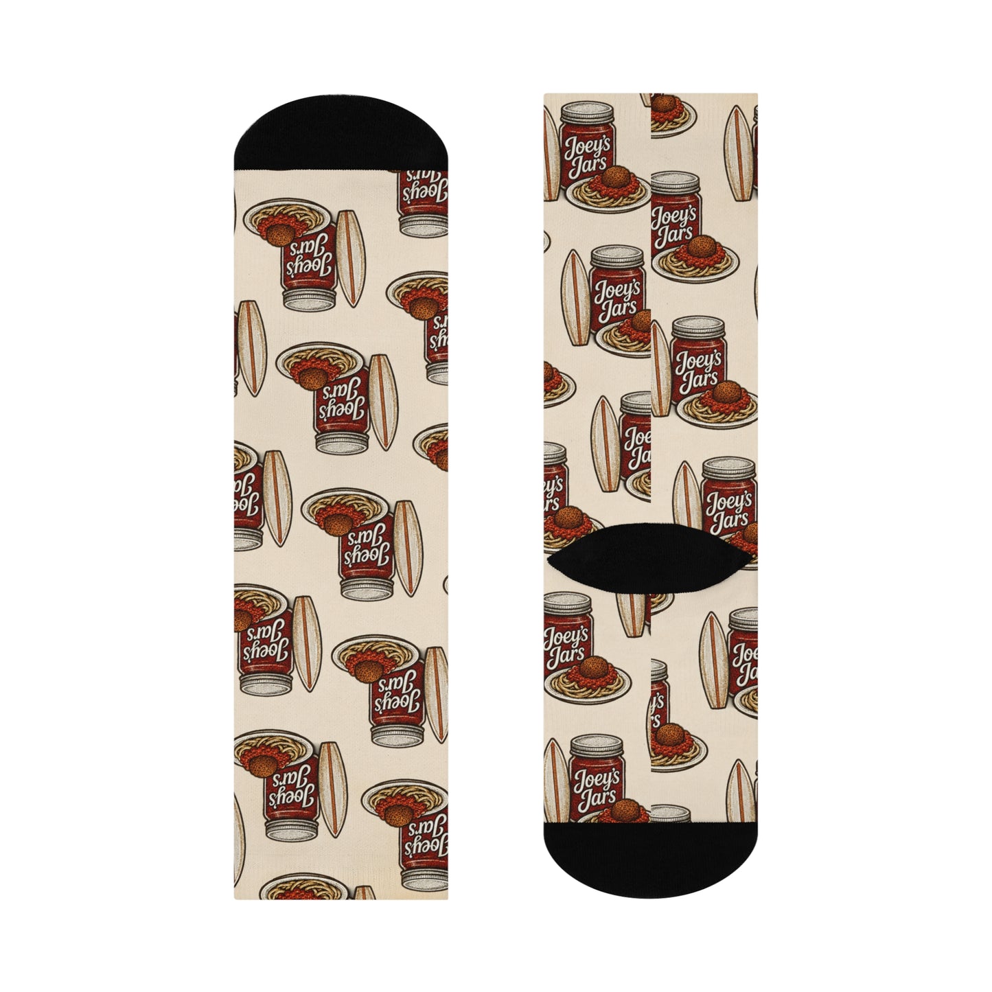 Joey's Jars Pattern Crew Socks — Retro Kitchen Slumber Party