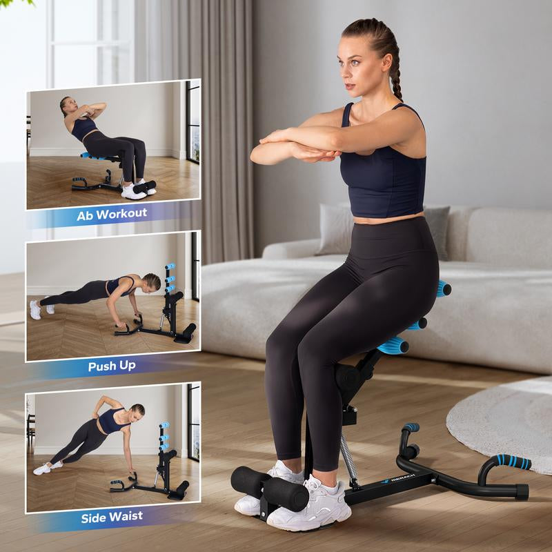 Adjustable Deep Squat Machine for Home Gym – Full Body Glutes, Abs & Leg Workout Trainer with Resistance Levels