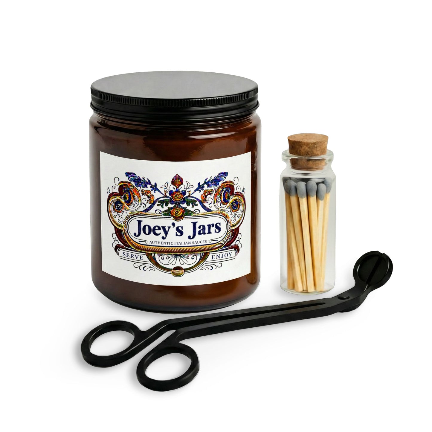 Joey’s Jars Scented Candle Set with Matches & Wick Trimmer