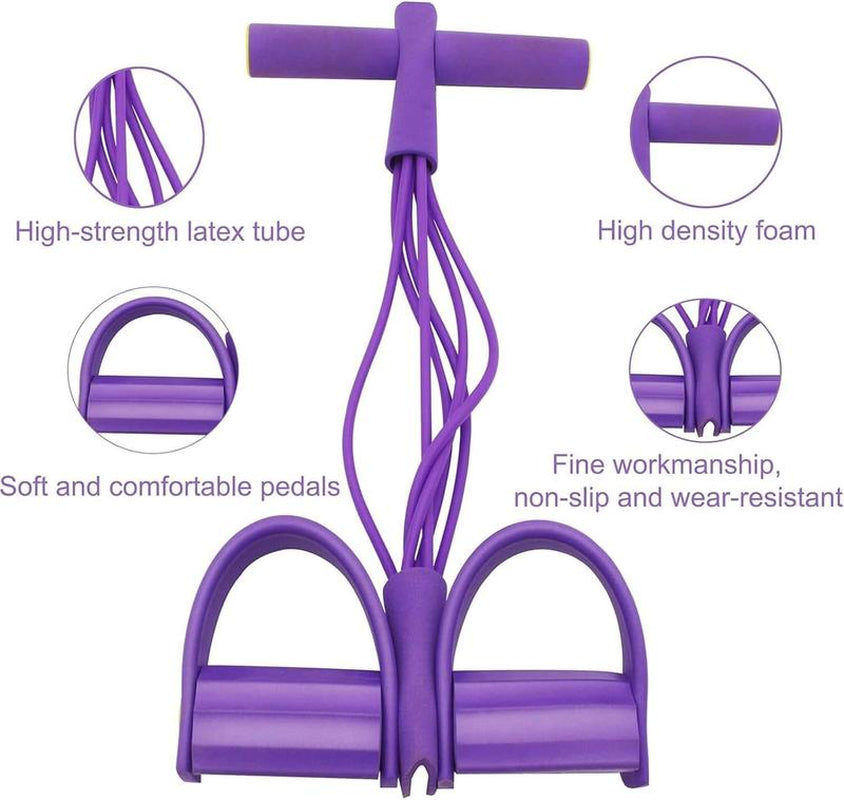 4-Tube Resistance Band for Home Workout – Inner & Outer Thigh Trainer, Glute Sculpting Exercise Band for Strength Training and Fitness