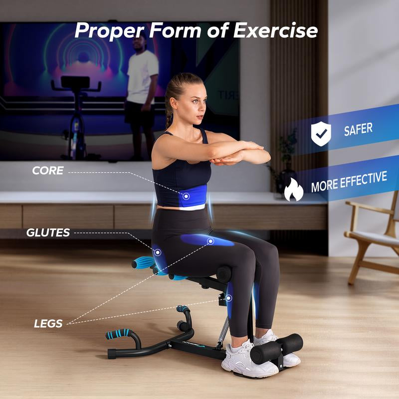 Adjustable Deep Squat Machine for Home Gym – Full Body Glutes, Abs & Leg Workout Trainer with Resistance Levels