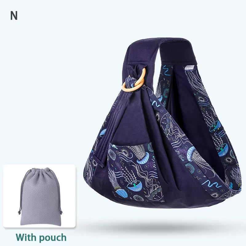 Baby Wrap Newborn Sling Dual Use Infant Nursing Cover Carrier Mesh Fabric Breastfeeding Carriers up to 130 Lbs (0-36M)