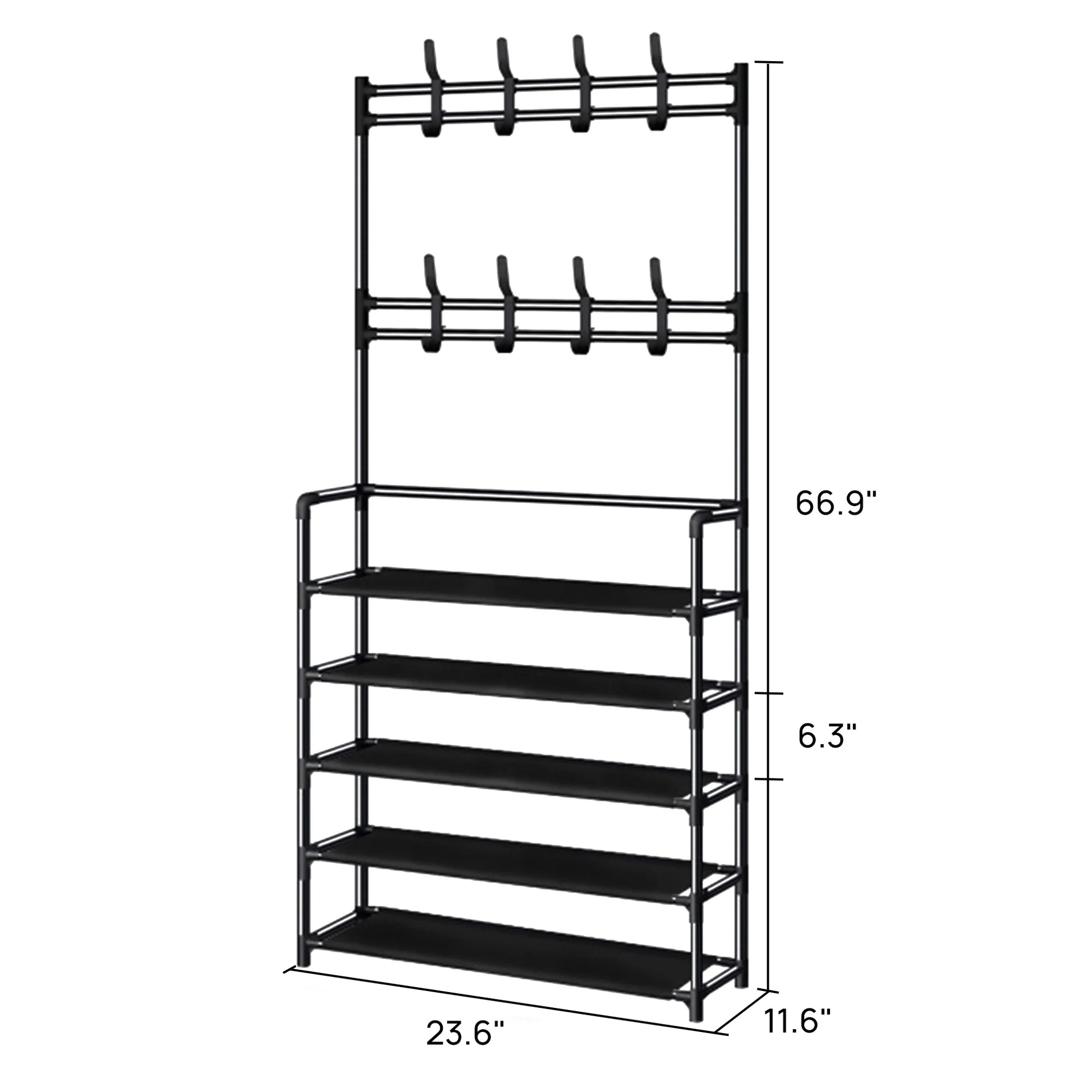 5-Tier Shoe Rack & Coat Organizer for Entryway